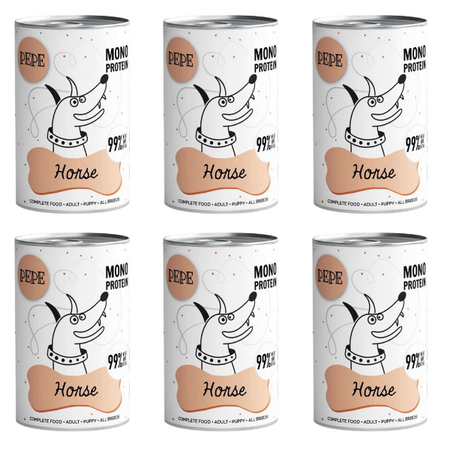 ZESTAW Paka Zwierzaka Pepe konina 6 x 400 g