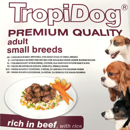 Tropidog premium adult small wołowina z ryżem