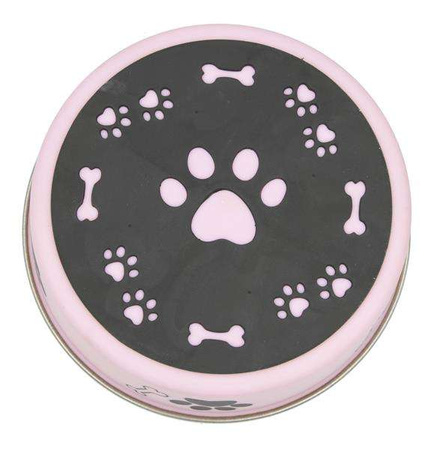 Miska antypoślizgowa z nadrukiem, różowa, L (0,7 l)