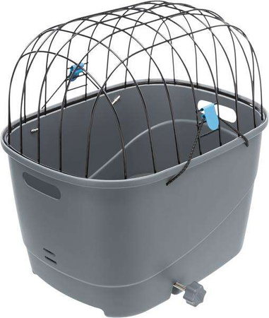 Kosz rowerowy na bagażnik, szary, 36 × 47 × 46 cm