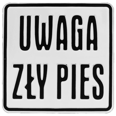 Tabliczka ostrzegawcza "uwaga zły pies" 14x14 cm