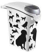 Curver Pet Life Pojemnik na psią karmę - białoczarny z psami 10kg