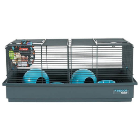 Zolux klatka indoor 50 cm dla myszek, podwójna kol. szary/niebieski