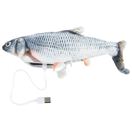 Wriggle fish, zabawka, ryba, dla kota, 30 cm, z kocimiętką, ładowana USB