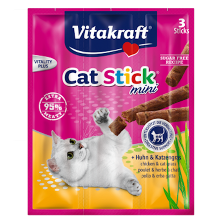 Vitakraft cat stick mini kurczak z trawą dla kota 3 szt.