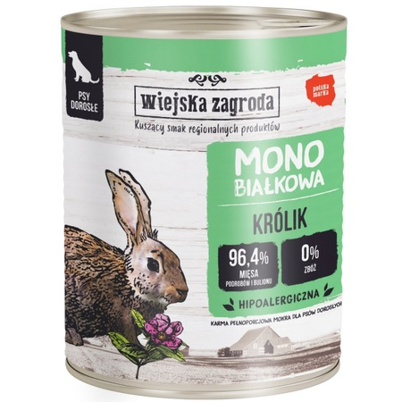 Wiejska Zagroda Monobiałkowa królik dla psa 800 g