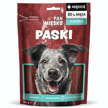 Pan Mięsko paski z kaczki dla psa 100 g