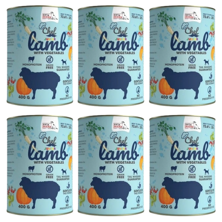 ZESTAW Syta Micha Chef Jagnięcina z warzywami Junior, 6 x 400 g