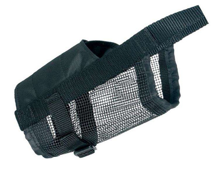 Kaganiec z siatką, dla psa, poliester, czarny, L-XL, dł. pyska 24-34 cm, szer. paska 6,4 cm