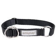 amiplay Samba czarna obroża półzaciskowa regulowana L