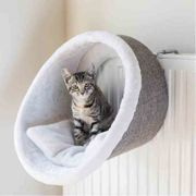 Legowisko pluszowe na kaloryfer, o 38 × 34 cm, biało/szare