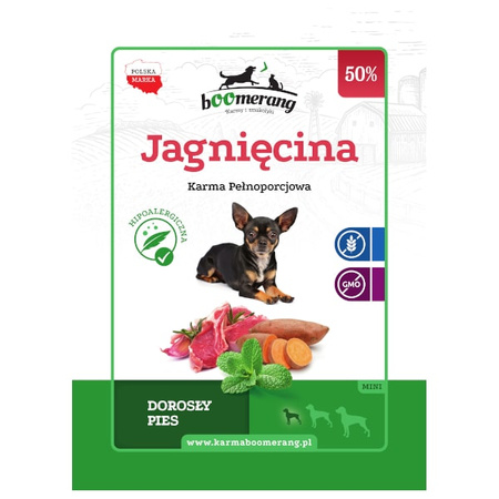 bOOmerang jagnięcina karma dla psa 2 kg