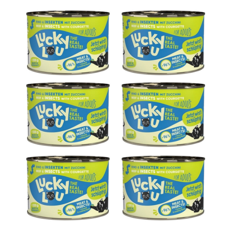 ZESTAW Lucky Lou Lifestage Adult wołowina i owady 6 x 200 g