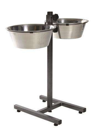 STOJAK REGULOWANY Z MISKAMI 2x4.7L