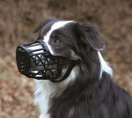 Kaganiec plastikowy, dla psa, czarny, XS, dł. pyska 15 cm, szer. paska 3,5 cm