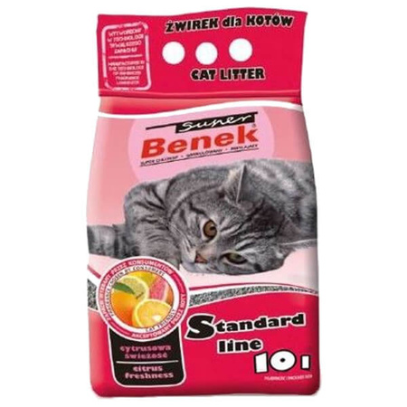 Certech super benek cytrusowa świeżość żwirek dla kota 10 l