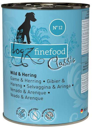 Dogz finefood n. 12 dziczyzna i śledź 400 g