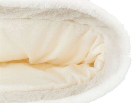 Nelli, legowisko zamknięte, białe/szarobrązowe, 54 × 23 × 65 cm