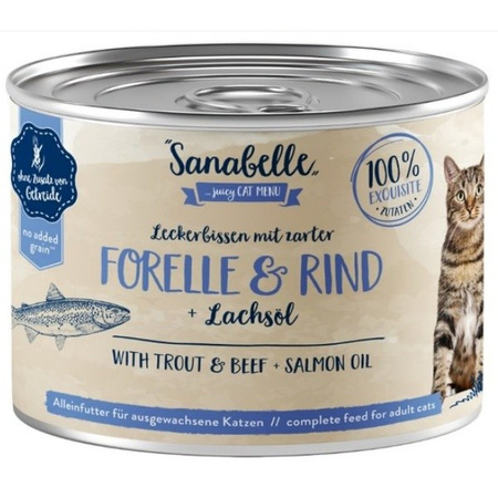 BOSCH Sanabelle pstrąg i wołowina z olejem z łososia dla kota 195 g