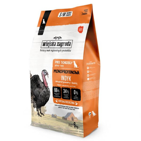 Wiejska Zagroda Monoproteinowa indyk dla psa S/M 2 kg