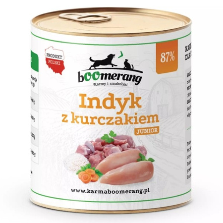 bOOmerang indyk z kurczakiem mokra karma dla juniora 850 g