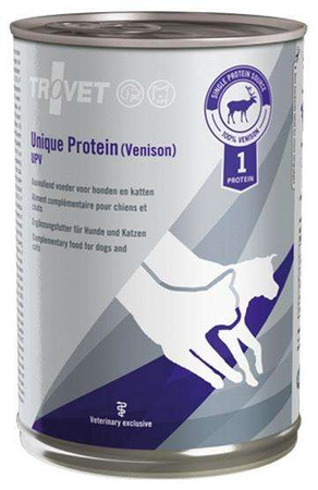Trovet unique protein upv dziczyzna dla psa i kota puszka 400g