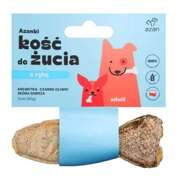 Kość do żucia dla psa Azanki adult z krewetką i czarnymi oliwkami w skórze dorsza 12cm