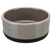 Miska ceramiczna z gumową podstawą, 0.4 l/o 12 cm, szara