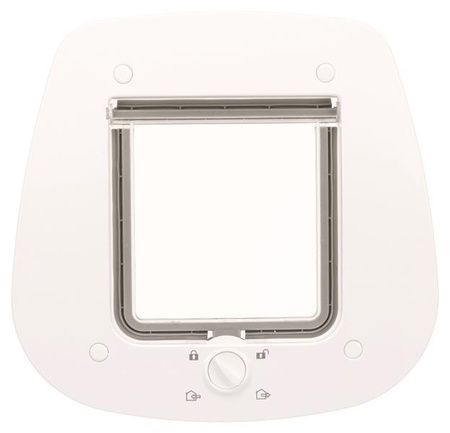 Drzwiczki dla kota 4-Way, do drzwi szklanych, 27 × 26 cm, białe