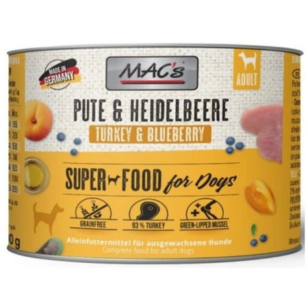 MAC's indyk z borówką dla psa 200 g