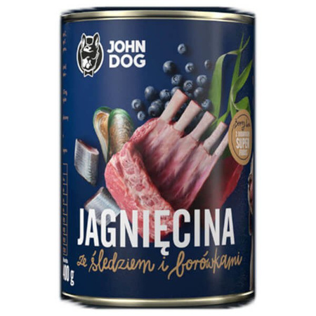 John Dog Berry Line jagnięcina ze śledziem i borówkami 400 g, 800 g