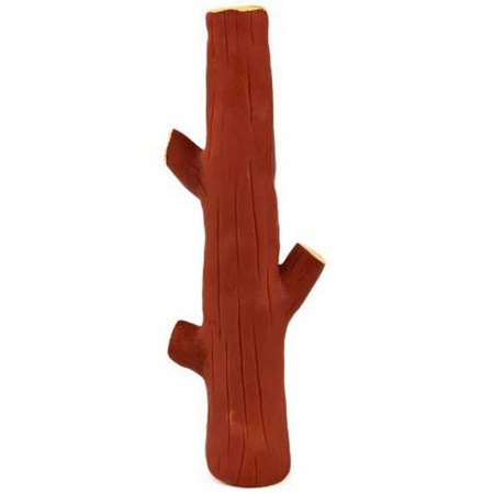 Zabawka dla psa, gałązka, winylowa, brązowa, z dźwiękiem, 19 x 7 x 3,5 cm