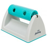 Rolka na przekąski, dla królika/gryzoni, szara/turkusowa, plastik, 19x12x11cm, z podstawą