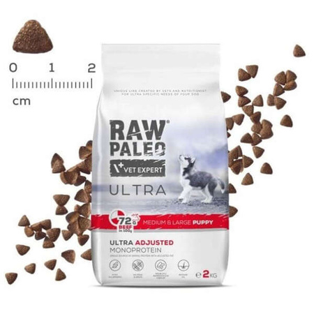 Karma sucha dla psa Vet Expert Raw Paleo Ultra Medium/Large Puppy wołowina 10 kg