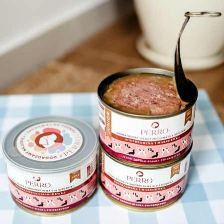 Perro Junior wieprzowina z marchewką dla psa 410 g