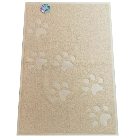 Duża mata pod kuwetę PCV beżowa 60x90 cm