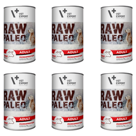ZESTAW Vet Expert Raw Paleo Adult wołowina 6 x 400 g
