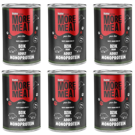 ZESTAW BUBAlicious More Meat mono Pure Dzik 6 x 400 g
