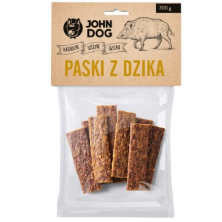 John Dog paski z dzika dla psa 200 g