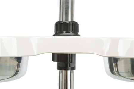 Stojak z miskami, biały, melamina/stal nierdzewna, śr. 21 cm, 2 x 1,6 l