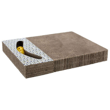 Drapak kartonowy z zabawkami, 38 × 30 cm, biały