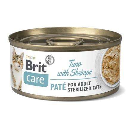 Brit care cat sterilized tuna pate & shrimps dla kotów 70g