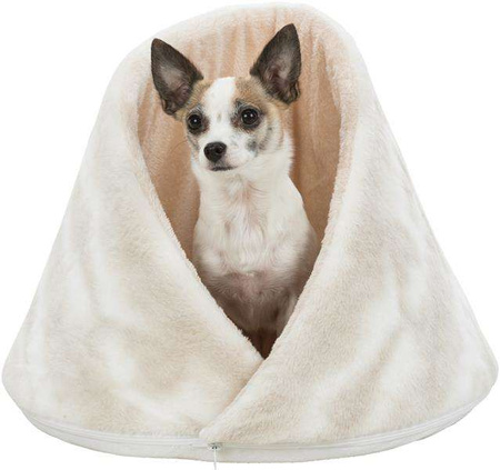 Nelli, legowisko zamknięte, białe/szarobrązowe, o 43 × 35 cm