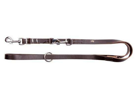 Dingo Smycz skórzana przedłużana szyta 1,5x110-200cm brązowa