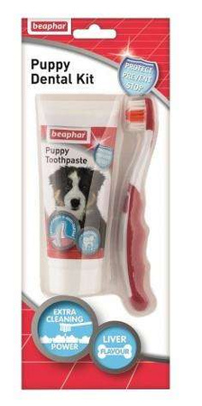 Beaphar puppy dental kit - szczoteczka i pasta do zębów 50g
