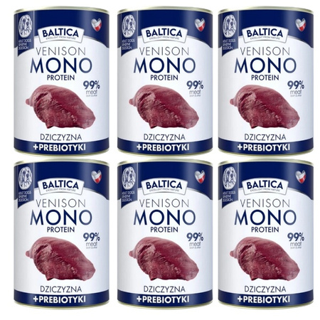 ZESTAW Baltica Nutraceutic dziczyzna z prebiotykami, 6 x 400 g