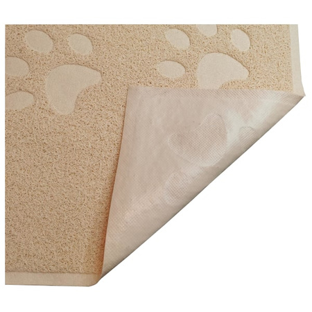 Duża mata pod kuwetę PCV beżowa 60x90 cm