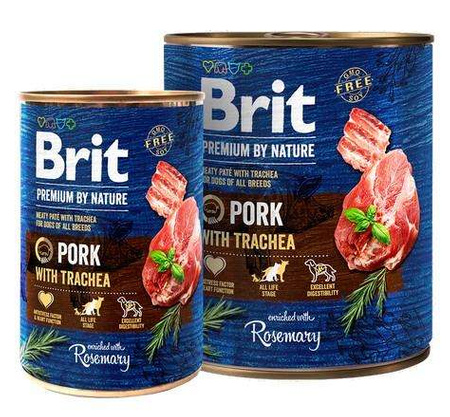 Brit premium by nature pork & trachea puszka 400g