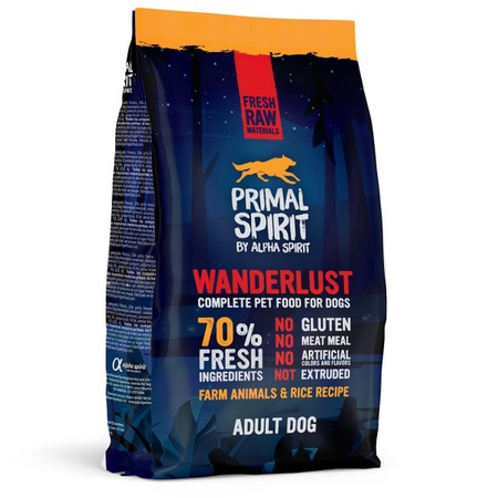 Primal Spirit Wanderlust 70% karma dla psa 1 kg