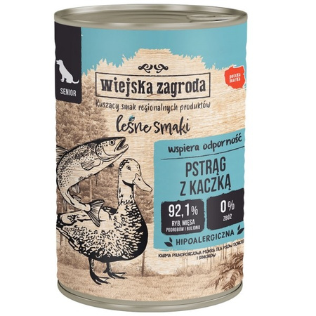 Wiejska Zagroda Leśne smaki Senior pstrąg z kaczką 400 g